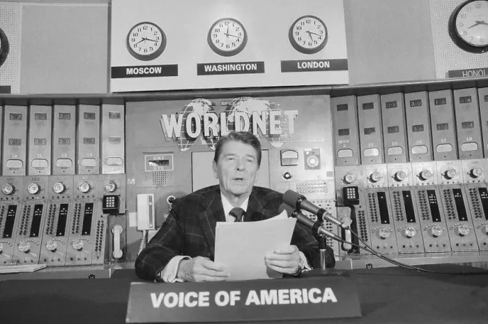 Framed Print : Ronald Reagan Making a Radio Broadcast Framed Print : Ronald Reagan Making a Radio Broadcast