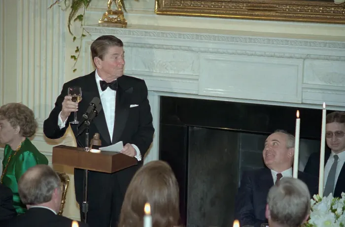 Framed Print : Ronald Reagan Making a Toast