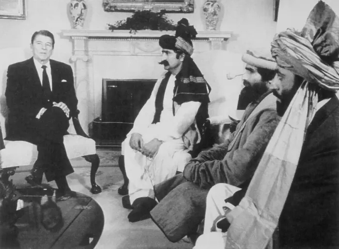 Framed Print : Ronald Reagan Meeting with Afghans Framed Print : Ronald Reagan Meeting with Afghans