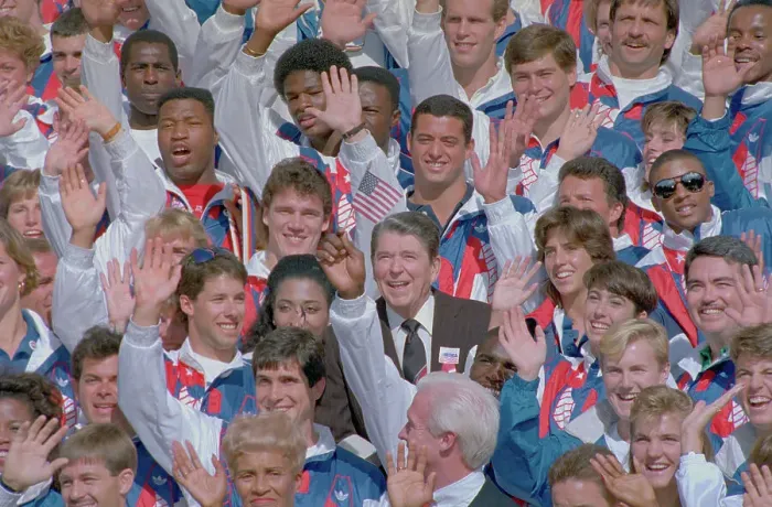 Framed Print : Ronald Reagan Meeting Olympic Athletes Framed Print : Ronald Reagan Meeting Olympic Athletes