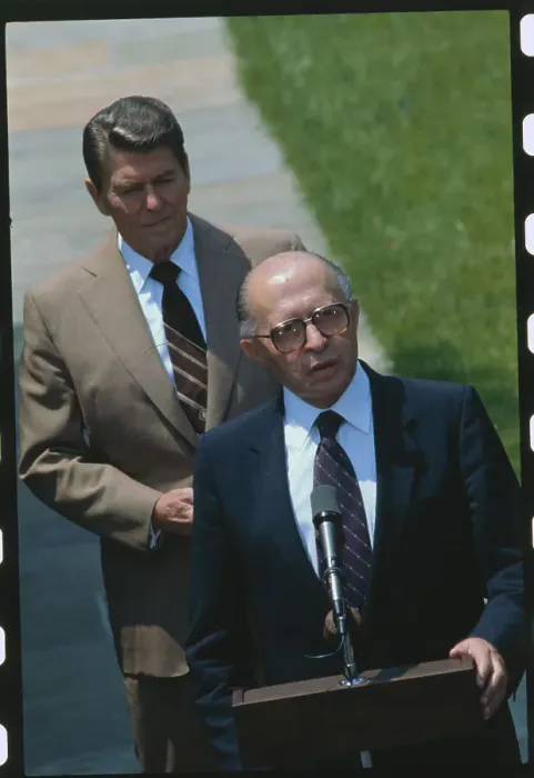 Framed Print : Ronald Reagan and Menachem Began Framed Print : Ronald Reagan and Menachem Began