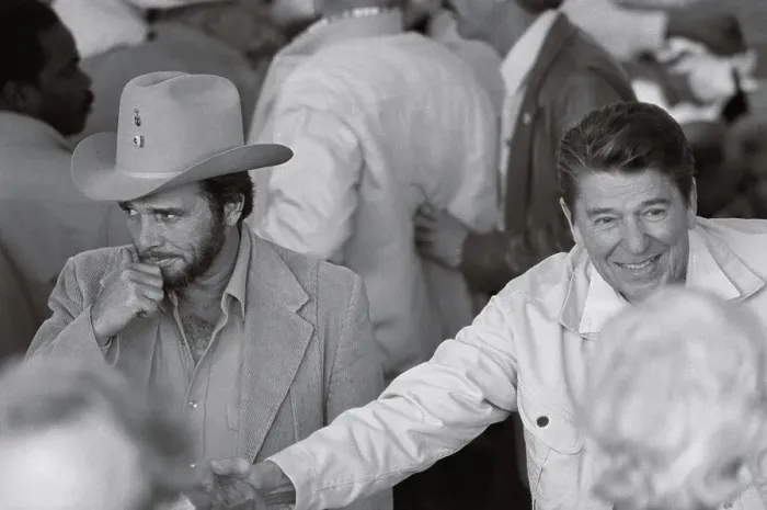 Framed Print : Ronald Reagan with Merle Haggard Framed Print : Ronald Reagan with Merle Haggard