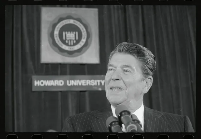 Framed Print : Ronald Reagan near University Podium Framed Print : Ronald Reagan near University Podium
