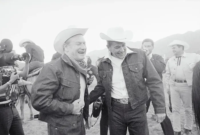 Framed Print : Ronald Reagan and Nelson Rockefeller Dressed as Cowboys Framed Print : Ronald Reagan and Nelson Rockefeller Dressed as Cowboys