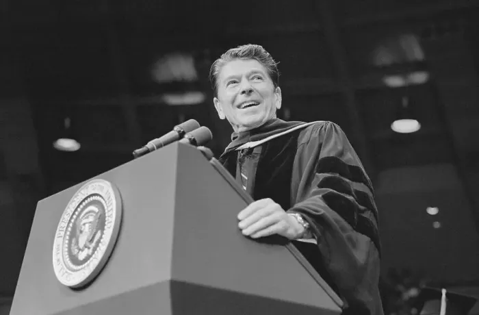 Framed Print : Ronald Reagan at Notre Dame University Framed Print : Ronald Reagan at Notre Dame University