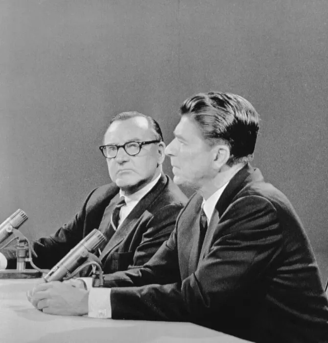 Framed Print : Ronald Reagan and Pat Brown