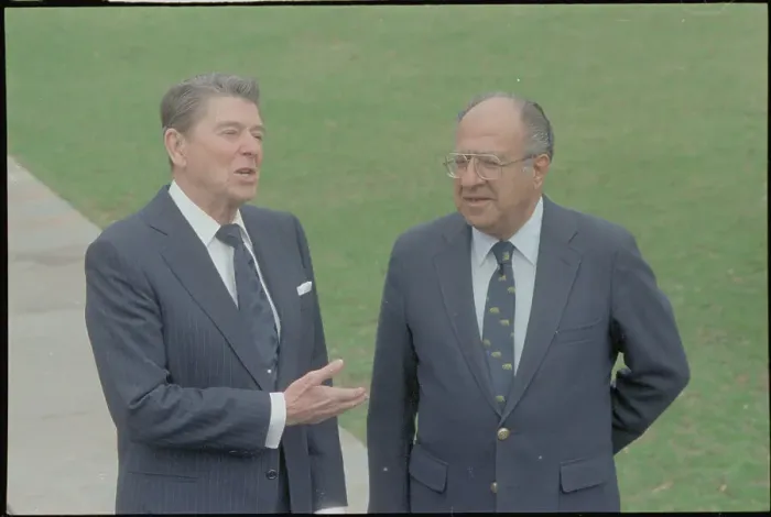 Framed Print : Ronald Reagan and Philip Habib Framed Print : Ronald Reagan and Philip Habib