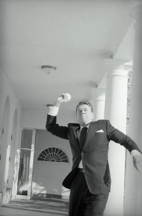 Framed Print : Ronald Reagan Pitching Snowball Framed Print : Ronald Reagan Pitching Snowball