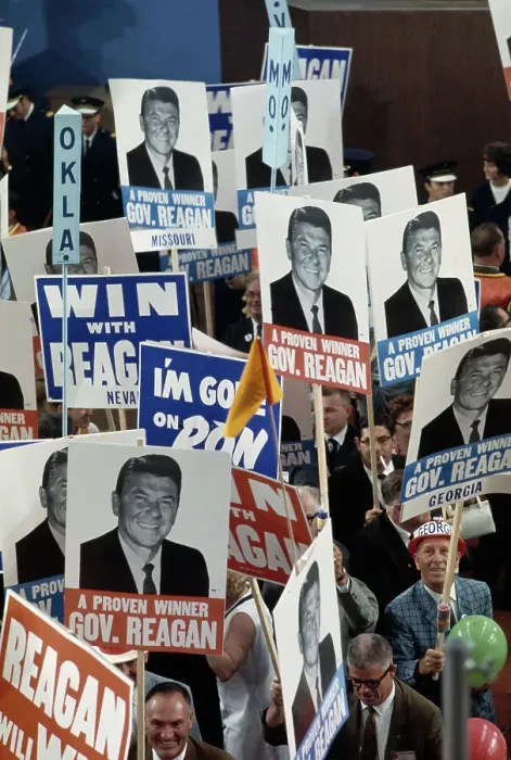 Framed Print : Ronald Reagan Placards