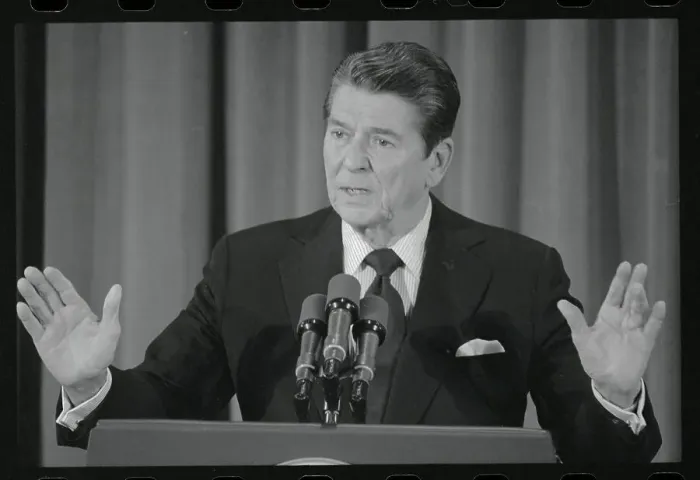 Framed Print : Ronald Reagan at the Podium