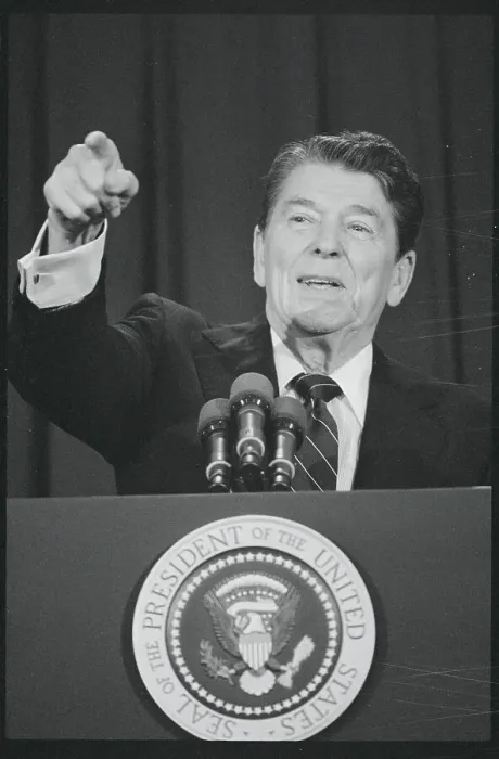Framed Print : Ronald Reagan Pointing His Finger Framed Print : Ronald Reagan Pointing His Finger