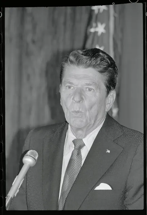 Framed Print : Ronald Reagan Pointing and Smiling Framed Print : Ronald Reagan Pointing and Smiling