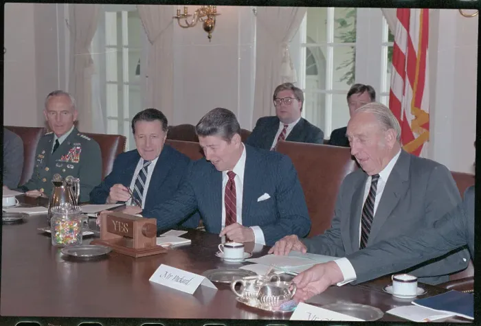 Framed Print : Ronald Reagan with other Political Leaders Framed Print : Ronald Reagan with other Political Leaders