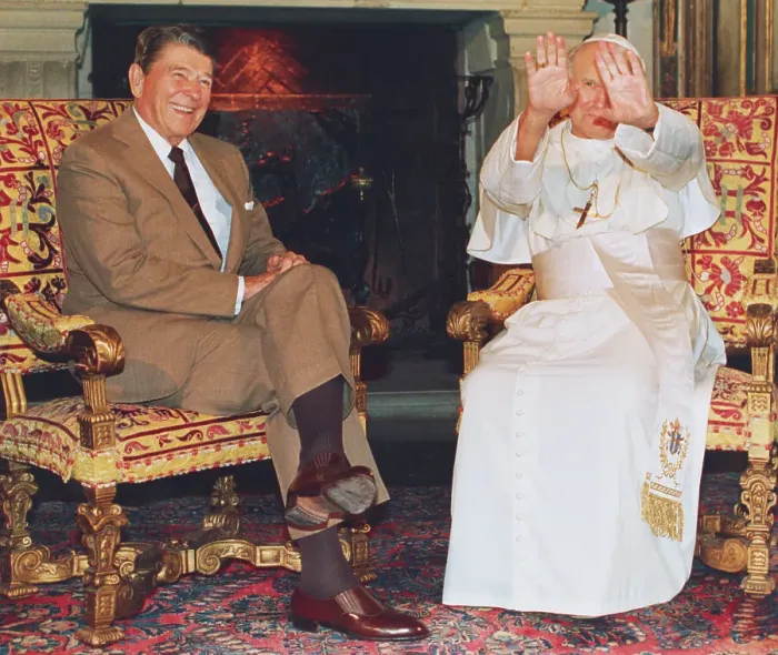 Framed Print : Ronald Reagan and Pope John II