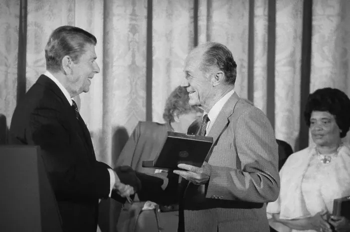 Framed Print : Ronald Reagan Presenting Freedom Award Framed Print : Ronald Reagan Presenting Freedom Award