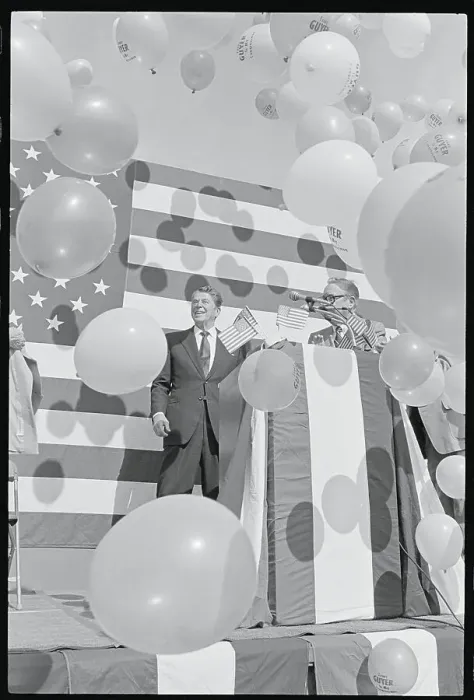 Framed Print : Ronald Reagan at a Rally