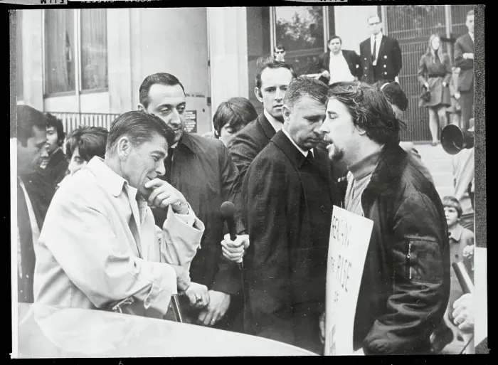 Framed Print : Ronald Reagan Reading Demonstrators Sign Framed Print : Ronald Reagan Reading Demonstrators Sign