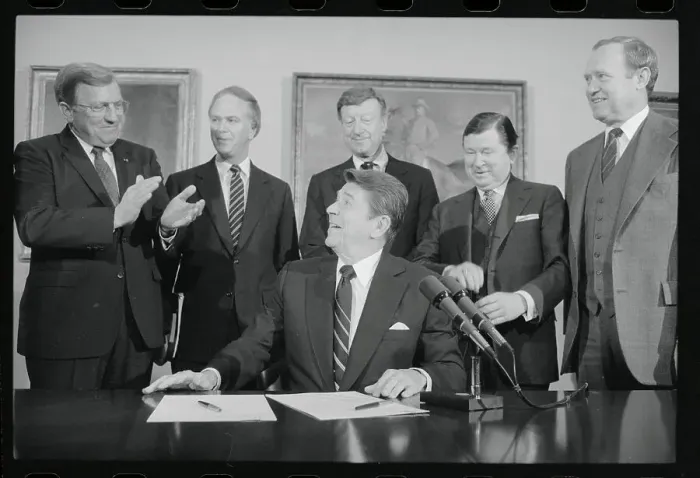 Framed Print : Ronald Reagan Receiving Approving Applause Framed Print : Ronald Reagan Receiving Approving Applause