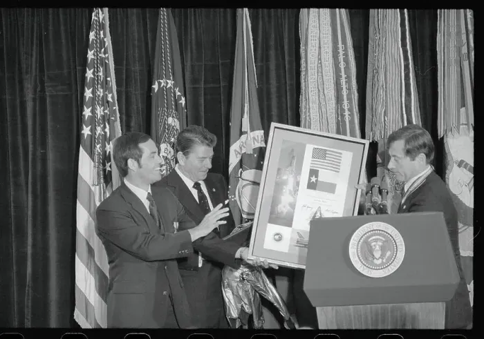 Framed Print : Ronald Reagan Receiving an Award Framed Print : Ronald Reagan Receiving an Award