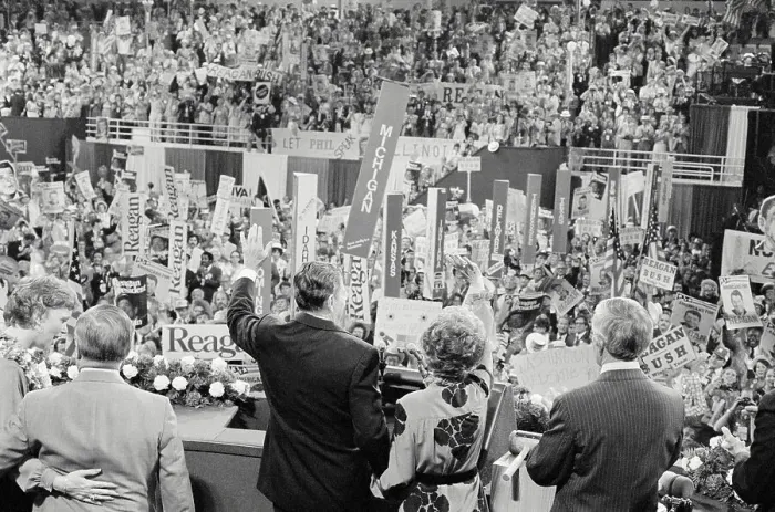 Framed Print : Ronald Reagan Receiving Presidential Nomination Framed Print : Ronald Reagan Receiving Presidential Nomination