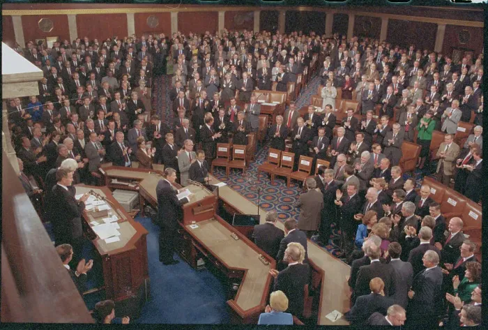 Framed Print : Ronald Reagan Receiving Standing Ovation Framed Print : Ronald Reagan Receiving Standing Ovation