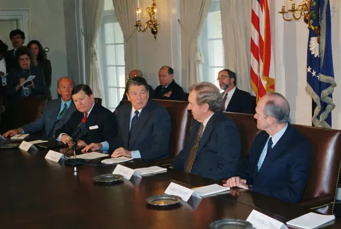 Framed Print : Ronald Reagan and Review Board