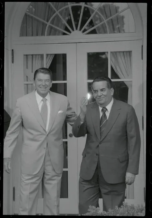 Framed Print : Ronald Reagan and Roberto Sauzo Cordova Framed Print : Ronald Reagan and Roberto Sauzo Cordova