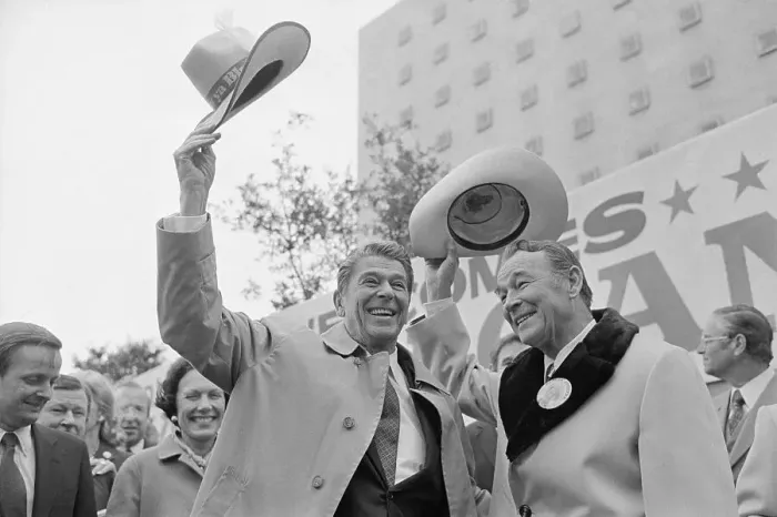 Framed Print : Ronald Reagan and Roy Rogers Waving Hats Framed Print : Ronald Reagan and Roy Rogers Waving Hats