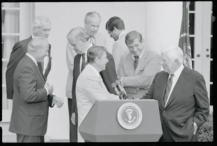 Framed Print : Ronald Reagan Shaking Hands Framed Print : Ronald Reagan Shaking Hands