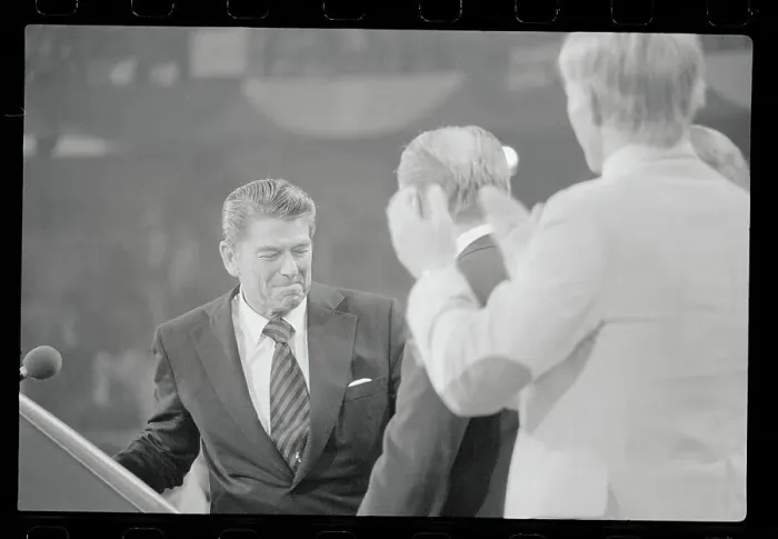 Framed Print : Ronald Reagan Showing Emotion Framed Print : Ronald Reagan Showing Emotion