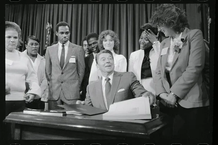 Framed Print : Ronald Reagan During Signing Ceremony Framed Print : Ronald Reagan During Signing Ceremony