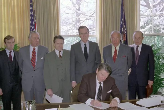 Framed Print : Ronald Reagan Signing Request Framed Print : Ronald Reagan Signing Request