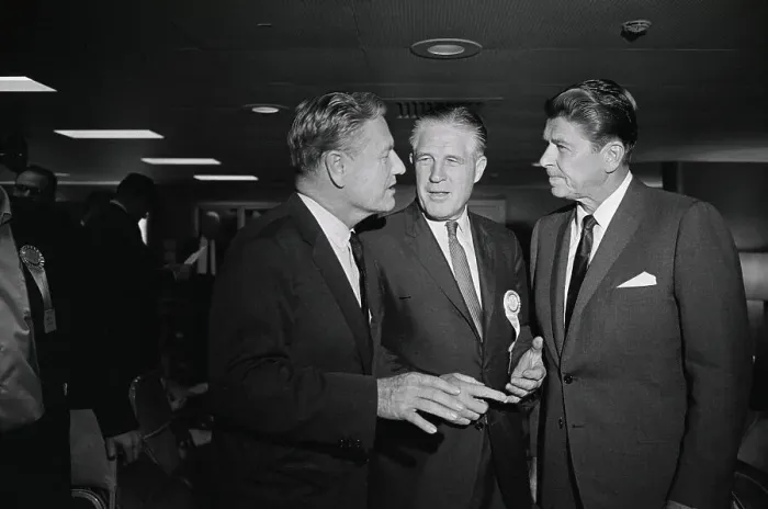 Framed Print : Ronald Reagan Speaking with Colleagues Framed Print : Ronald Reagan Speaking with Colleagues