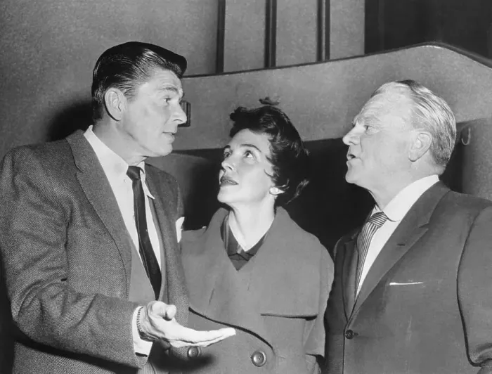 Framed Print : Ronald Reagan Speaking with James Cagney Framed Print : Ronald Reagan Speaking with James Cagney