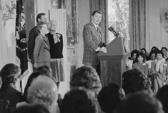 Framed Print : Ronald Reagan Speaking at Luncheon Framed Print : Ronald Reagan Speaking at Luncheon