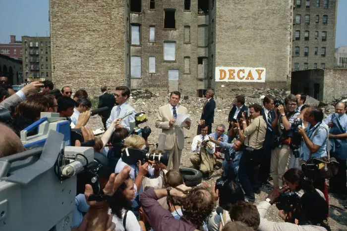 Framed Print : Ronald Reagan Speaking to People Framed Print : Ronald Reagan Speaking to People