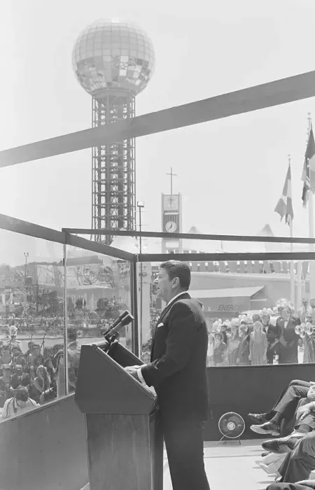 Framed Print : Ronald Reagan Speaking at World's Fair Framed Print : Ronald Reagan Speaking at World's Fair