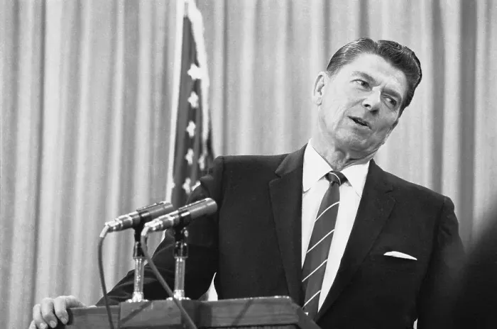 Framed Print : Ronald Reagan Standing at Podium Framed Print : Ronald Reagan Standing at Podium