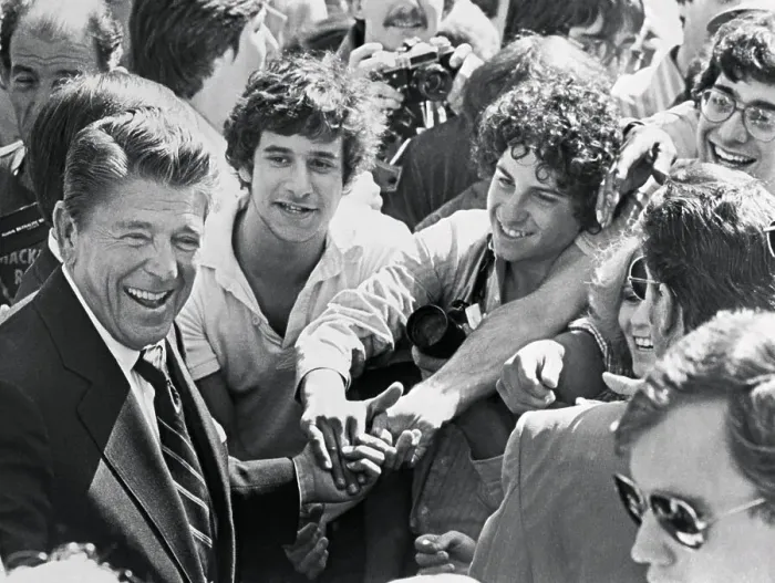 Framed Print : Ronald Reagan Surrounded by Admirers Framed Print : Ronald Reagan Surrounded by Admirers