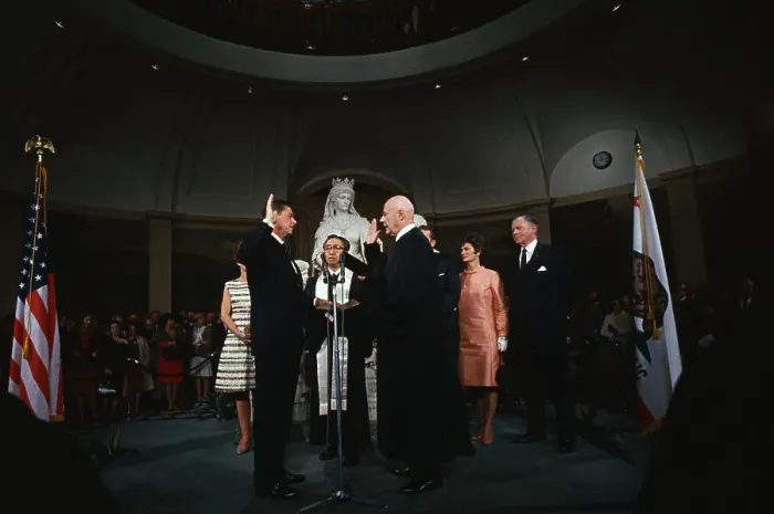 Framed Print : Ronald Reagan Being Sworn in as Governor of California Framed Print : Ronald Reagan Being Sworn in as Governor of California
