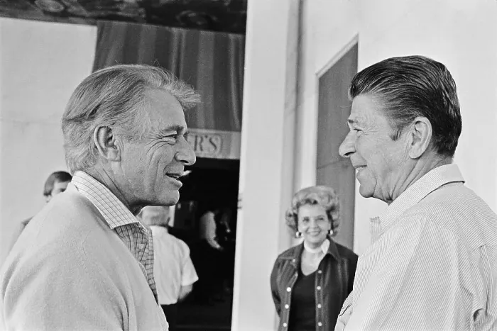 Framed Print : Ronald Reagan Talking with Emfrem Zimbalist Jr Framed Print : Ronald Reagan Talking with Emfrem Zimbalist Jr