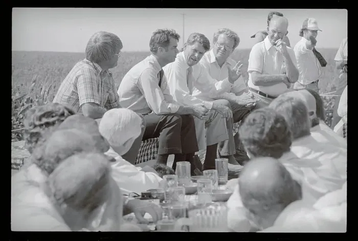 Framed Print : Ronald Reagan Talking to Farmers