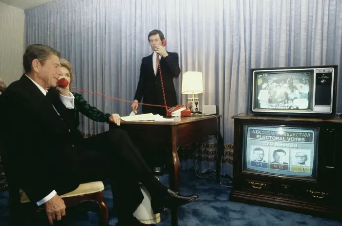 Framed Print : Ronald Reagan Talking on Telephone Framed Print : Ronald Reagan Talking on Telephone