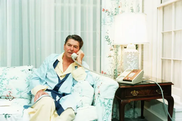 Framed Print : Ronald Reagan Telephong Vice President Framed Print : Ronald Reagan Telephong Vice President