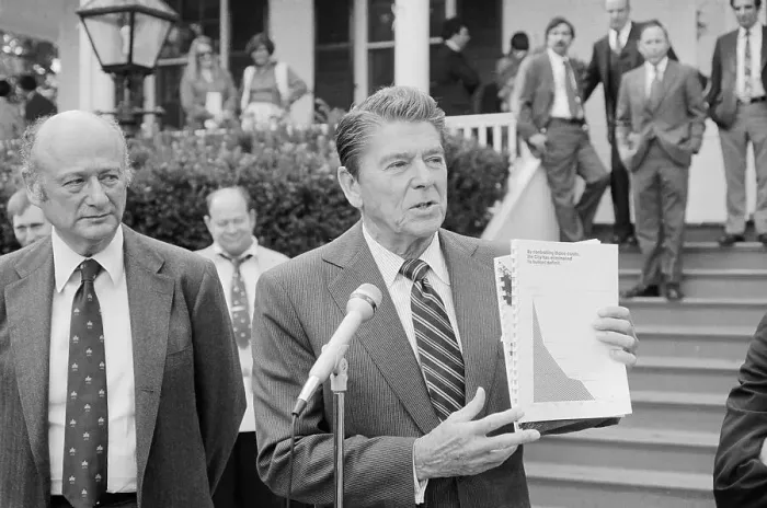 Framed Print : Ronald Reagan Thanking Ed Koch Framed Print : Ronald Reagan Thanking Ed Koch