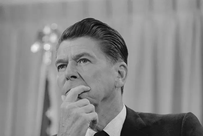 Framed Print : Ronald Reagan Thinking