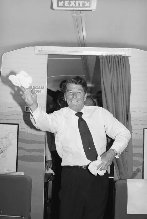 Framed Print : Ronald Reagan Throwing a Towel Framed Print : Ronald Reagan Throwing a Towel