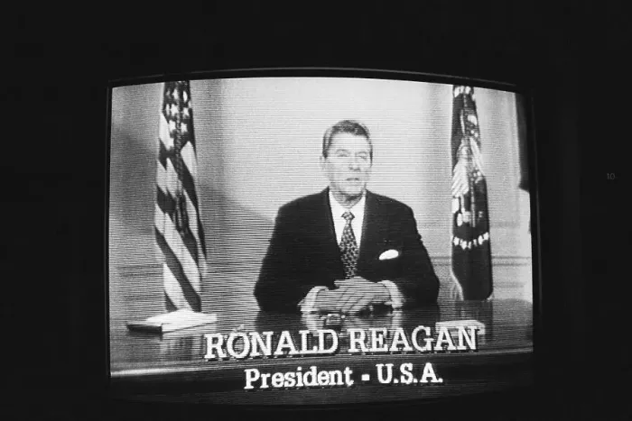 Framed Print : Ronald Reagan on TV Monitor Framed Print : Ronald Reagan on TV Monitor