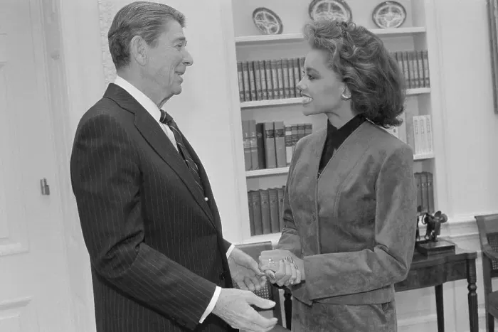 Framed Print : Ronald Reagan and Vanessa Williams Framed Print : Ronald Reagan and Vanessa Williams