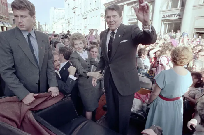 Framed Print : Ronald Reagan Waving Framed Print : Ronald Reagan Waving